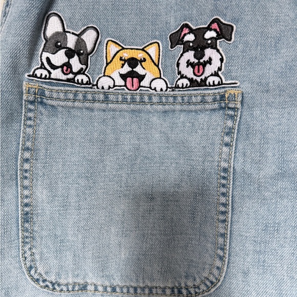 Denim Overall Dress with Animal Pockets - Picture 3 of 5